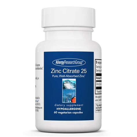 Zinc Citrate 25 Mg Allergy Research Group