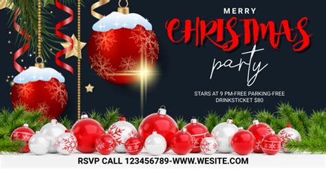 Christmas Party Facebook Event Cover Template Postermywall
