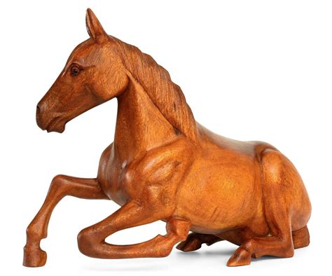 14 Large Wooden Hand Carved Horse Art Figurine Statue Sculpture Wood