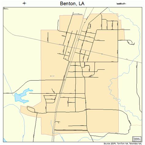 Benton Louisiana Street Map 2206925