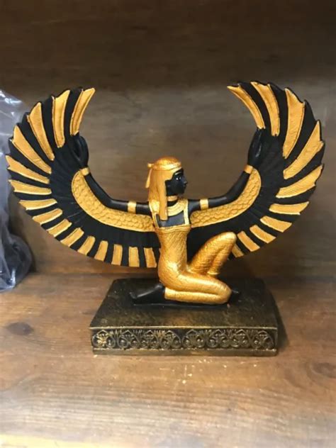 Unique Hand Made Egyptian Statue Winged Queen Isis Goddess Of Fertility Xxl 8438 Picclick