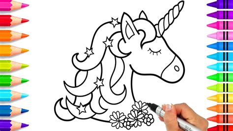 How To Draw Simple The Unicorn For Toddlers Coloring