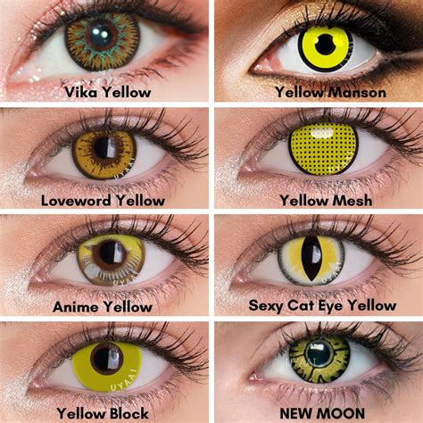 Uyaai 2pcs Pair Yellow Series Halloween Beautiful Pupil Eye Cosmetic
