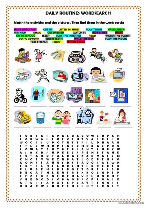 Daily Routines Wordsearch English Esl Worksheets Pdf And Doc