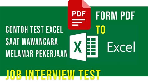 Convert Form Pdf To Excel Contoh Test Excel Wawancara Pekerjaan YouTube