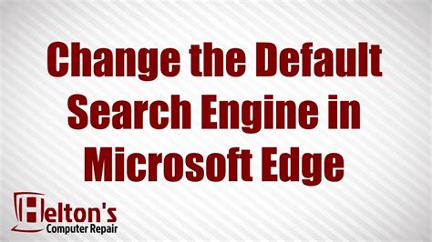 It is possible to change the default search engine in edge; How to Change the Default Search Engine in Microsoft Edge ...