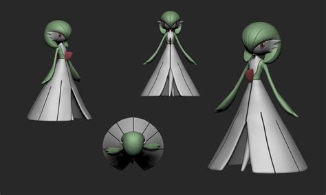 Stl File Pokemon Gardevoir With 2 Different Poses・3d Print Design To