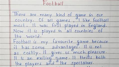 Write An Essay On Football Essay Writing English Youtube
