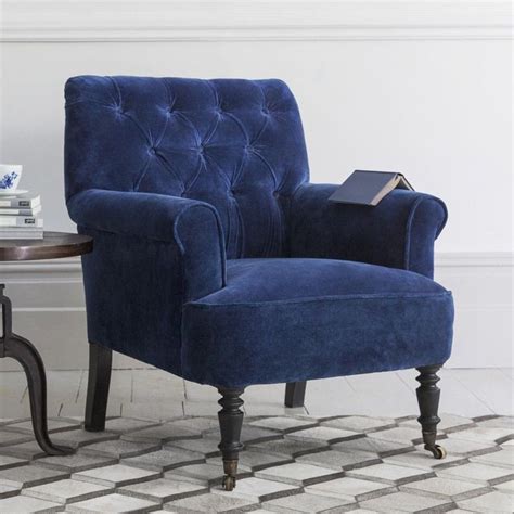 Georgette brown and gray fabric armchair. Pimlico Button Back Velvet Armchair | Armchair, Blue ...