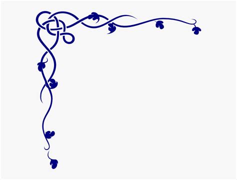 Navy Decorative Swirl Clip Art At Clker Com Vector Blue Page Corner