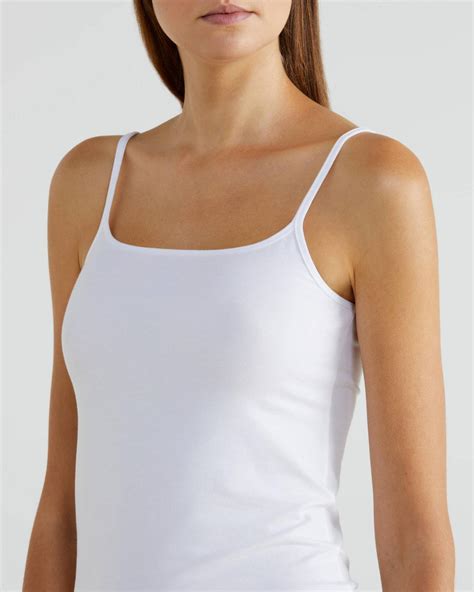 Camiseta De Tirantes De Algodón Blanco Mujer Ropa Interior Y Pijamas