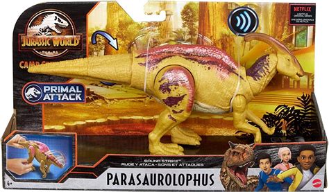 Mattel Jurassic World Sound Strike Parasaurolophus Dinosaur Camp