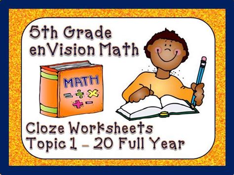 Envision Math 5th Grade Vocabulary Worksheets Full Year