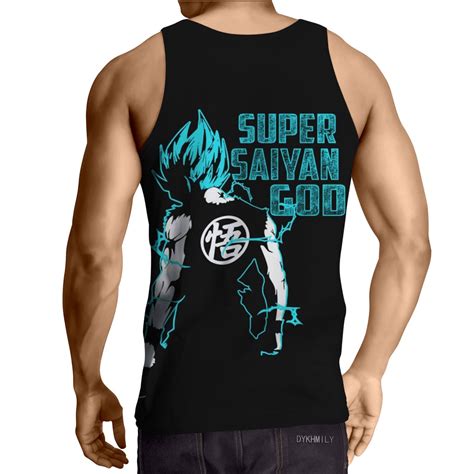 Dbz Goku Ssgss Symbol God Blue Saiyan Awesome Concept Tank Top — Saiyan Stuff