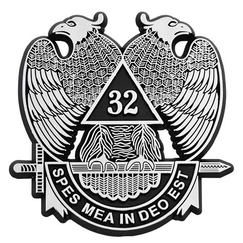 32nd Degree Scottish Rite Abs Plastic Masonic Auto Emblem