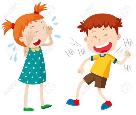 Girl Crying And Boy Laughing Illustration Stock Vector 49650444