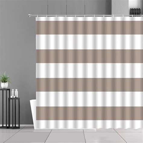 Black Grey Red Wave Stripe Shower Curtains Modern Geometry Pattern