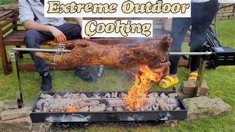 Extreme Outdoor Cooking Pt2 Spit Roasting A Whole Lamb Greek Style Roasted Lamb Youtube