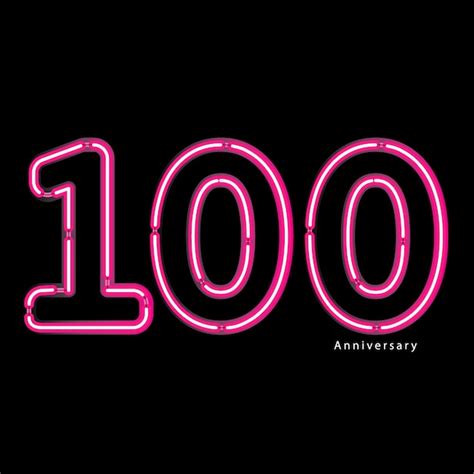Premium Vector Neon Light Effect 100th Year Anniversary