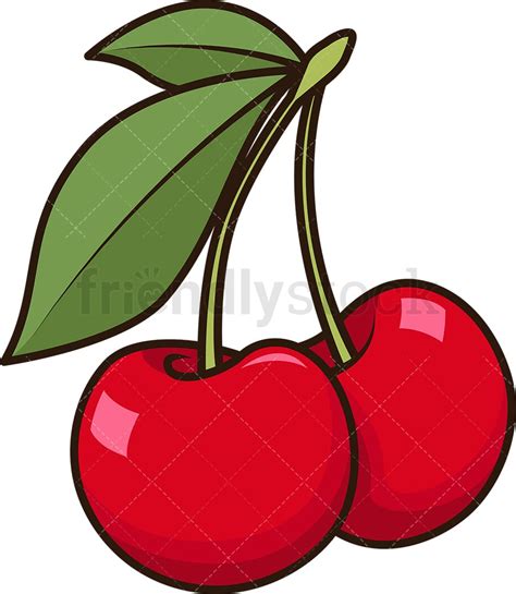 Pair Of Cherries Cartoon Vector Clipart Friendlystock