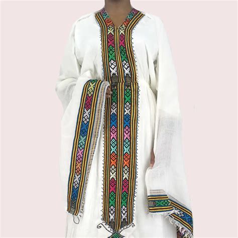 Traditional Ethiopian Habesha Dress Handmade Embroidered Etsy Uk Ethiopian Dress Ethiopian