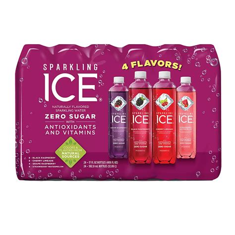 Strawberry Watermelon Sparkling With Of Flavored Vitamins Bottles Ice