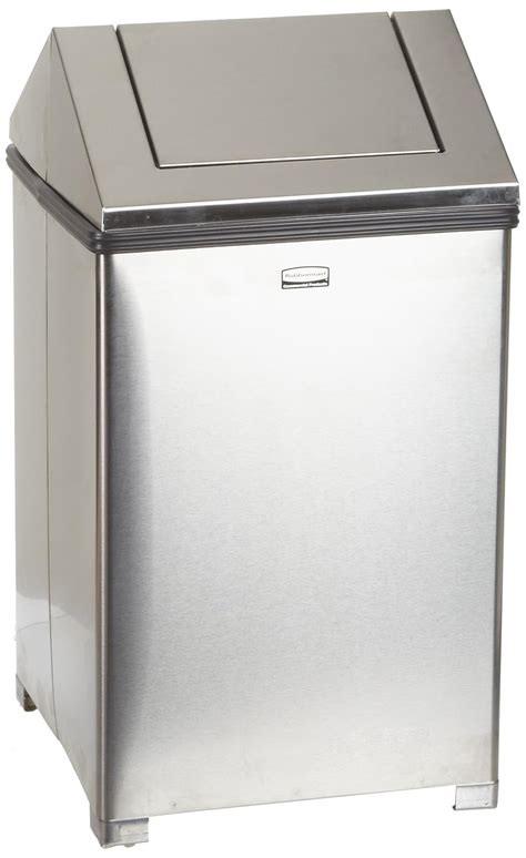 Rubbermaid Commercial Fgt1414ssrb Wastemaster Steel Hinged Top Indoor