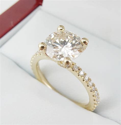 Yellow Gold Invisible Halo Engagement Ring Style4295 Diamondnet
