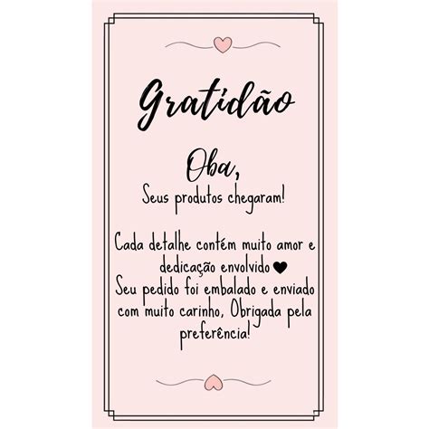 100 Carta De Gratidão Ao Cliente Tags De Agradecimento Rosê Shopee
