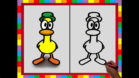 Como Dibujar A Pato De Pocoyo How To Draw A Duck Dibujar Y Crear