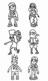 Subway Surfers Coloring sketch template