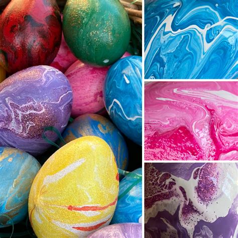 Beautiful Painted Easter Eggs With Paint Pouring Piece Of My Heart Studio
