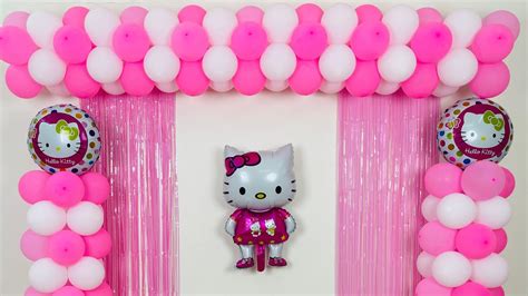 Hello Kitty Cat Balloon Decoration For Birthday Party At Home Youtube