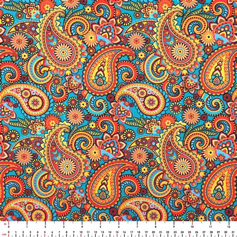 Retro Paisley Print Bohemian Upholstery Fabric Colorful Bag Etsy