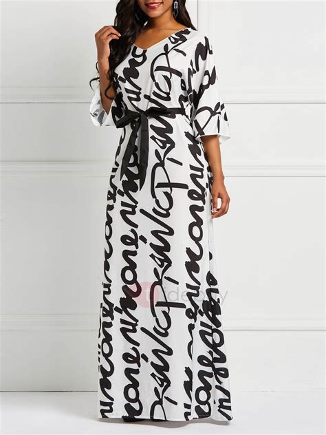 Offers High Quality Floor Length V Neck Print Womens Maxi Dress We Have More