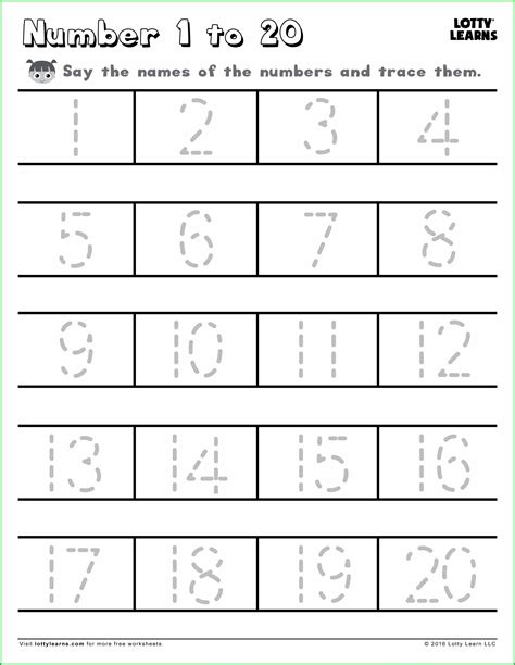 Preschool Number Activities Printable