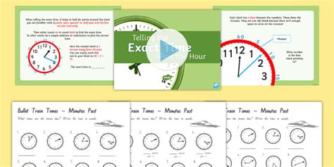 Telling The Time Exact Minutes Past Differentiated Lesson Activity Pack