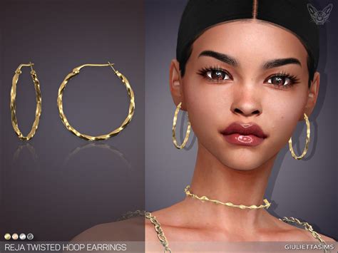 The Sims Resource Reja Twisted Hoop Earrings