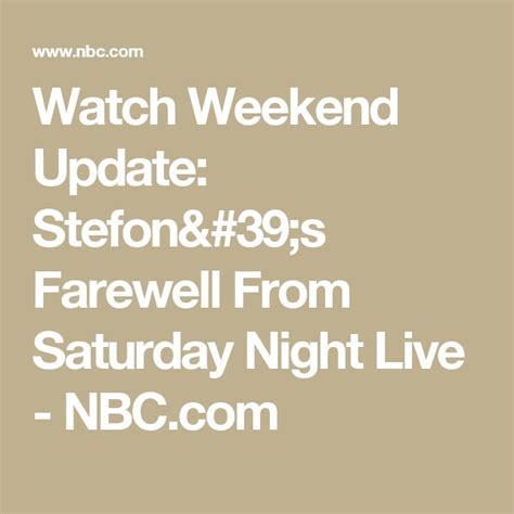 Watch Weekend Update Stefon S Farewell From Saturday Night Live Nbc