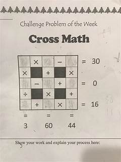 Cross Math Puzzle With Answer