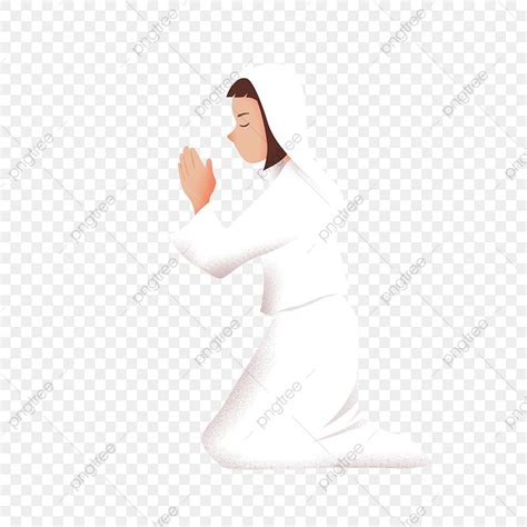 Nuns Png Image Nun Figure Design Of Hand Painted Prayer Hand Draw Illustration Kneeling Png