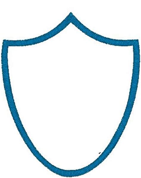 Blue Shield Outline Embroidery Design Annthegran