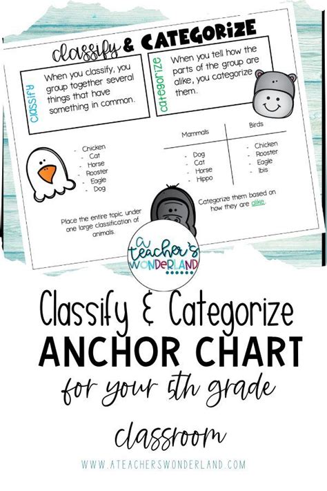Classify And Categorize Anchor Chart And Poster Anchor Charts Learning Science Reading Curriculum