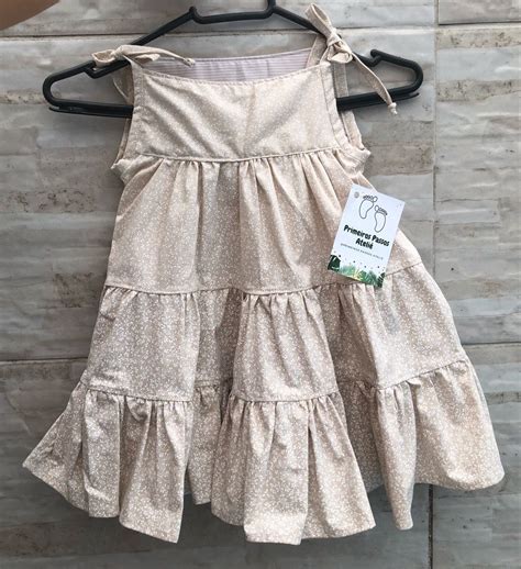 Vestido Floral Nude Menina Roupa Infantil Para Menina Artesanal Nunca