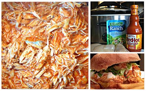 If you love buffalo chicken, try my buffalo chicken casserole too! Crock Pot Buffalo-Ranch Shredded Chicken Sandwiches - Sweet Little Bluebird