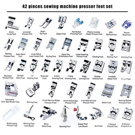 Printable Sewing Machine Feet Chart Customize And Print
