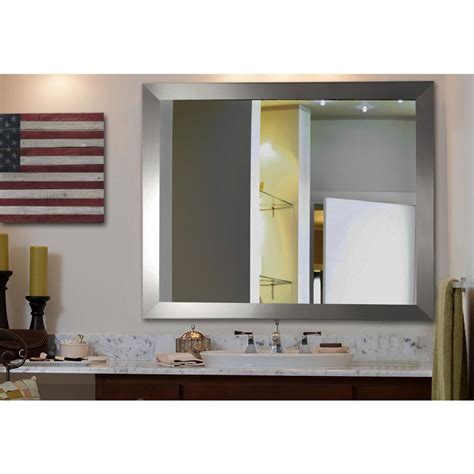 Krugg led bathroom mirror 24 inch x 36 inch, lighted vanity mirror includes defogger & dimmer, wall mount vertical or horizontal. 60 in. x 40 in. Silver Wide Non Beveled Vanity Wall Mirror ...