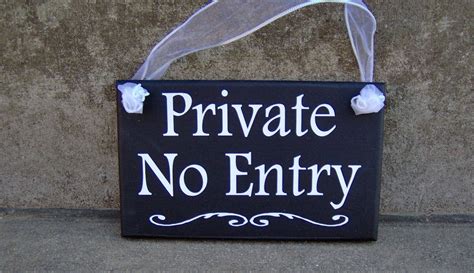 Private No Entry Wood Vinyl Sign Privacy Door Sign Door Decor Etsy