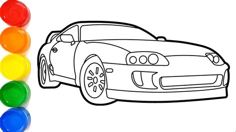 Menggambar Dan Mewarnai Mobil Toyota Supra RZ YouTube