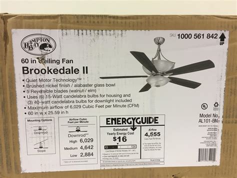 Hampton bay 60 inch ceiling fans. Hampton Bay Brookedale II 60 in. Brushed Nickel Ceiling ...